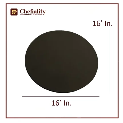 Cake Base Wooden 16x16 Black Round