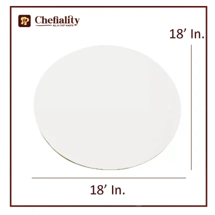 Cake Base Wooden 18x18 White Round
