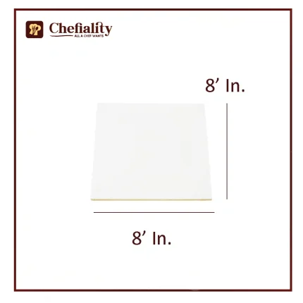 Cake Base Wooden 8x8 White Square