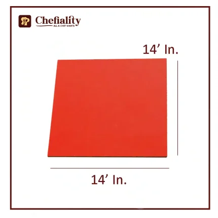 Cake Base Wooden 14x14 Red Square