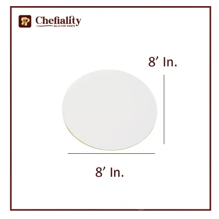Cake Base Wooden 8x8 White Round