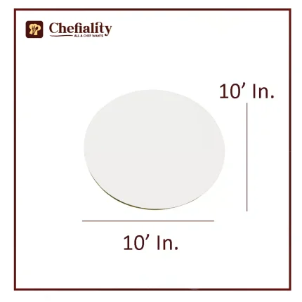 Cake Base Wooden 10x10 White Round