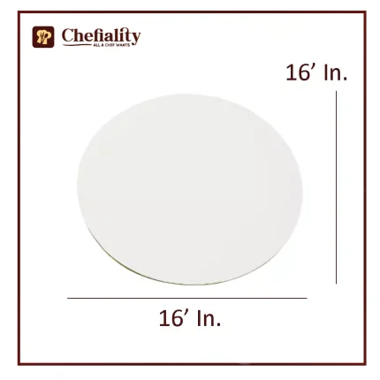 Cake Base Wooden 16x16 White Round