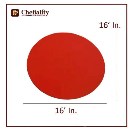 Cake Base Wooden 16x16 Red Round