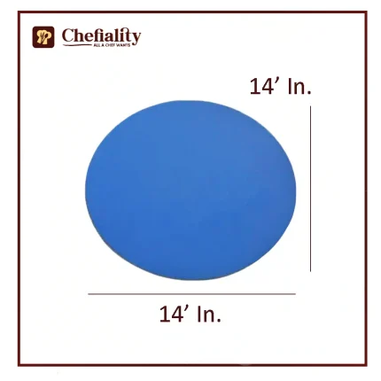 Cake Base Wooden 14x14 Blue Round