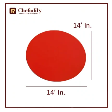 Cake Base Wooden 14x14 Red Round